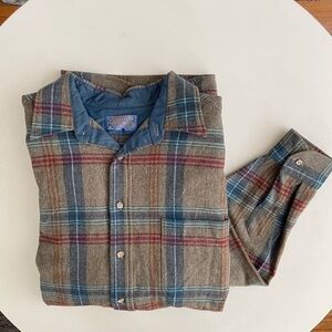 Pendleton Men’s Virgin Wool Button Down Shirt Brown Size 1X Made in USA